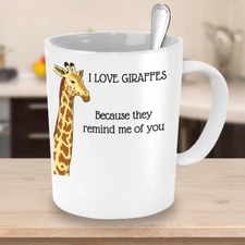 ceramic coffee mug,I lovegiraffes, fun mug for anyone, 11oz or 15oz kmr13106