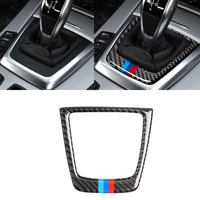 Gear Shift Knob Panel Trim Carbon Fiber Cover For BMW Z4 E89 2009 2015