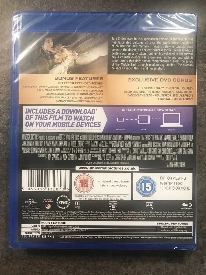 The Mummy Blu Ray Tom Cruise + Digital Download - Exclusive DVD Bonus Disc - Image 2 of 2