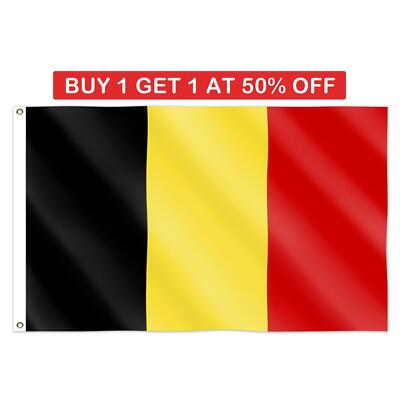 Belgien Flagge groß 5x3 Fuß Nationalweltmeisterschaft Belgischer Sport Fußball Fan Unterstützung