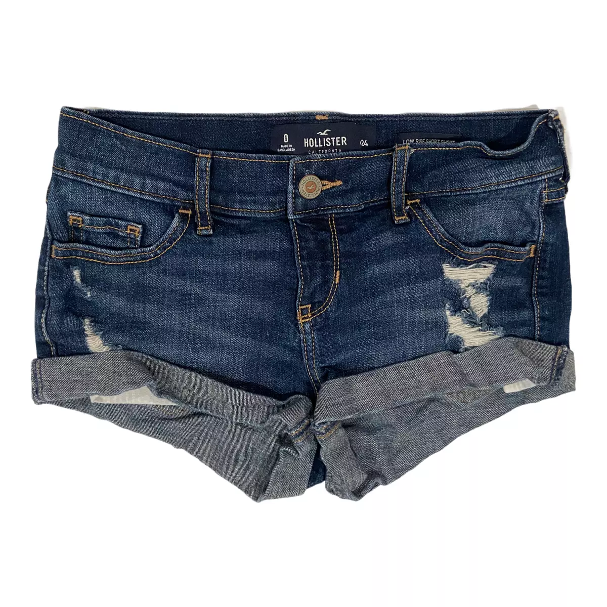 Hollister Low Rise Denim Jeans Short Shorts Womans Size 0 W24