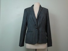 Tommy Hilfiger Women s Checked One Button Windowpane Jacket Blazer Size 12