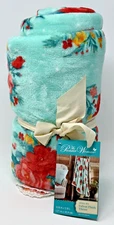 The Pioneer Woman CHEERFUL ROSE Velvet Plush Throw Blanket, 50" x 72"