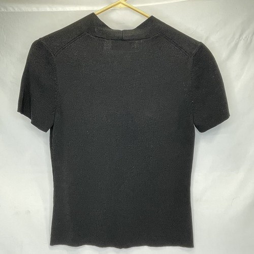 Villager Liz Claiborne Women's Black Knit Short Sleeve Sweater Top Size Petite S - Picture 5 of 8