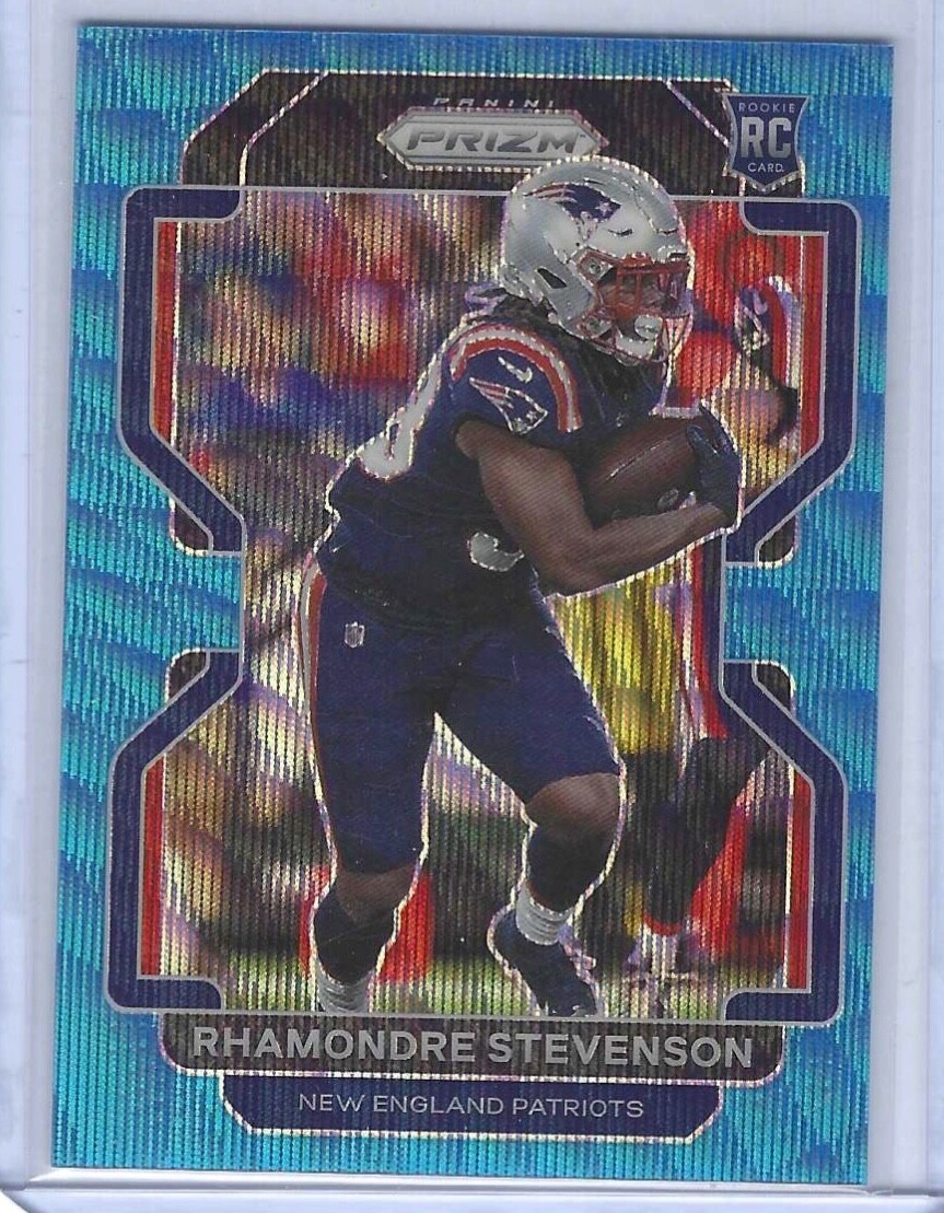 RHAMONDRE STEVENSON 2021 PANINI PRIZM BLUE WAVE PRIZMS ROOKIE RC #D 098/199