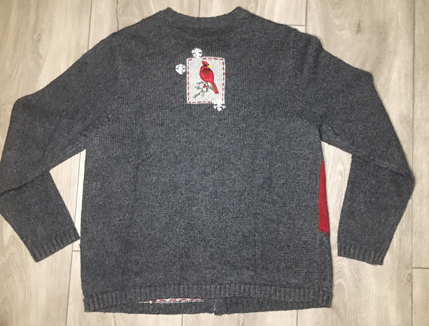 Croft & Barrow Cardinal Patchwork Gray Zip-Up Car… - image 8