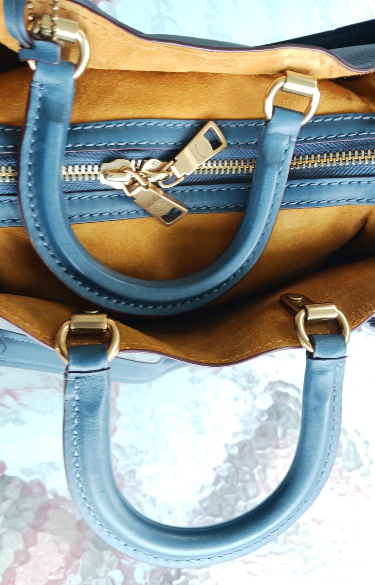 Coach 1941 Rogue 30 Denim Blue Leather Triple Compartment 20315 | eBay