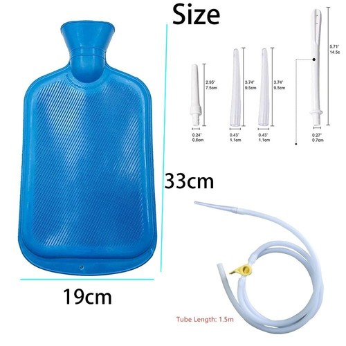 Tubing Enema Bag Silicone Rubber Home Enema Kit Anal Douche Bag Colon Detox - Picture 2 of 12