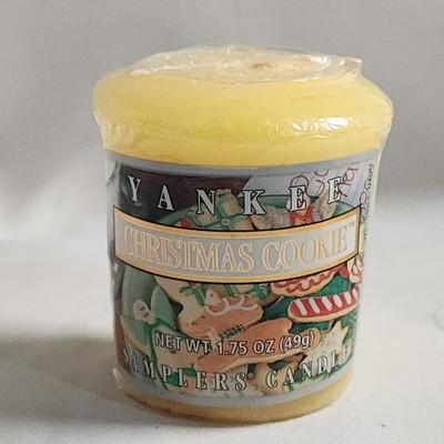 VTG Yankee Candle 2'' ICED Christmas cookie wax melt votive YELLOW SMELLS NICE