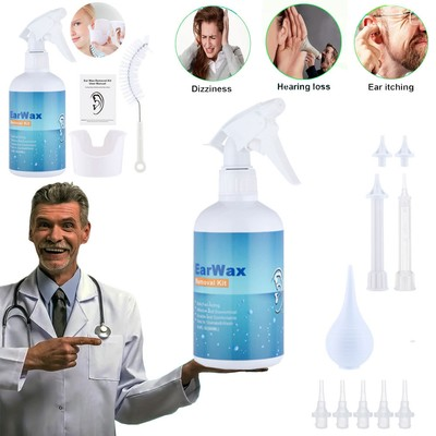 #ad Ear Wax Removal Ear Wash Kit w 500ml Spray Bottle Irrigation Cleaning System $18.20