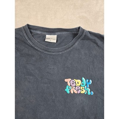 Teddy Fresh T Shirt Mens Large Black Bubble Logo Short Sleeve Tee Faded