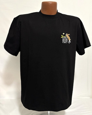 AUTHENTIC LOEWE x SUNA FUJITA BUNNY EMBROIDERED LOGO BLACK T-SHIRT