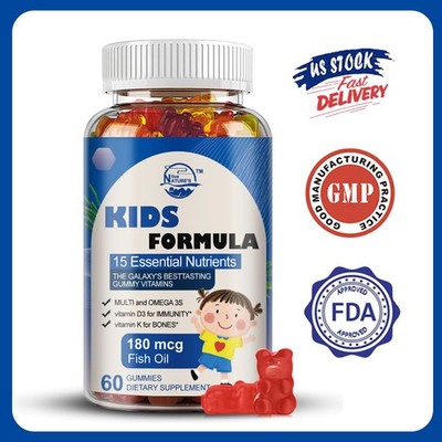 Omega 3 (EPA/DHA) Filled Gummies for Kids with Multivitamin, Zinc+ A+C+D3+K2