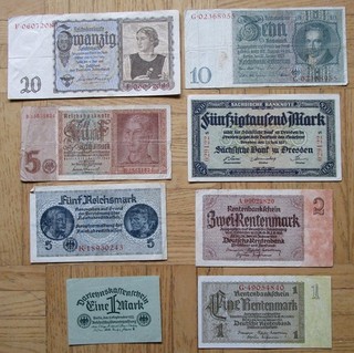 DEUTSCHLAND / 8 vers. Banknoten