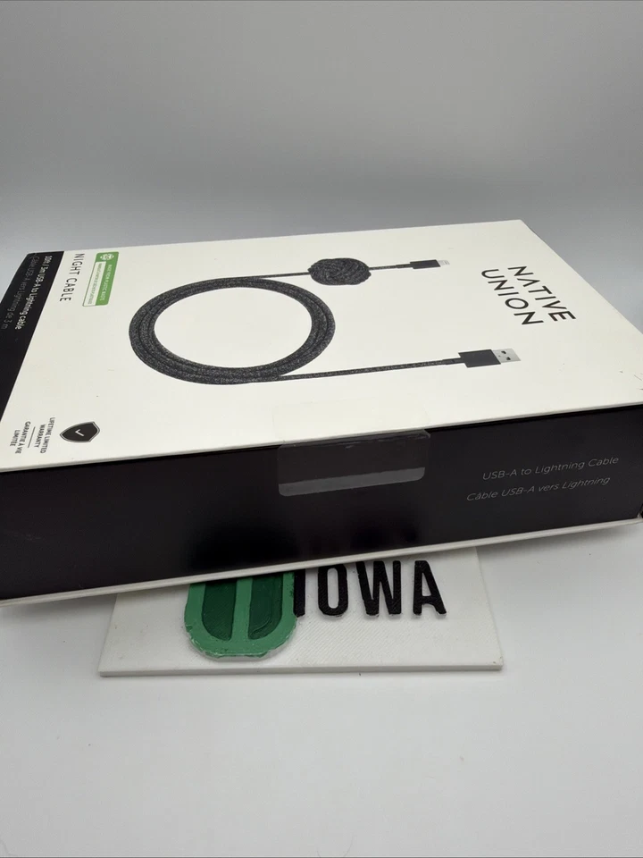 Native Union Night 10' Ft Braided weighted IPHONE to USB-A Cable iphone ipad 484 - Image 3 of 4