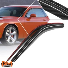 For 08-18 Dodge Challenger Tape On Side Window Visors Sun Rain Guards Shade 2Pcs