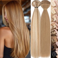 CLEARANCE Double Weft Thick Clip In Human Hair Extension Full Head 8Pcs 18Clips