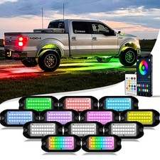 RGB Chasing LED Rock Light Kits,324 LEDs Multicolor rgb rock lights pack 12