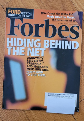 Forbes October 2007 Magazine - Hiding Behind the Net Vintage