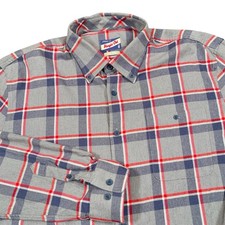 Johnnie-O Hangin’ Out XL Plaid Button Down Shirt Gray Red Navy