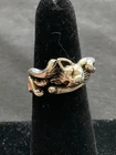 Vintage sterling silver sleeping kitty cat ring Size 4.5 Estate Jewelry