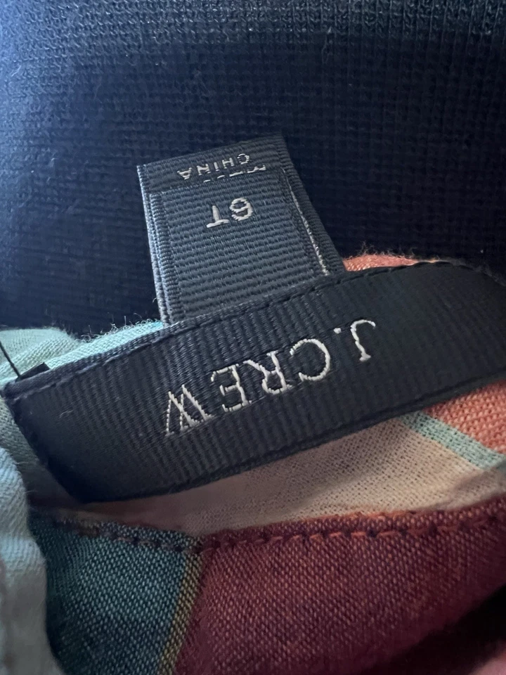 Camisa a Cuadros J.CREW Rosa Turquesa Túnica Algodón 6 Alto Foto 3 de 4