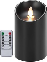LED Kerzen Flammenlos Schwarz Batteriebetrieben Mit Timer Und Fernbedienung 7,5