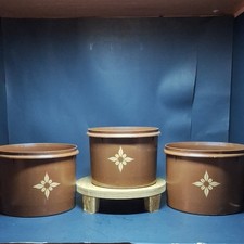 Tupperware Vintage Brown Floral Kitchen Canis...