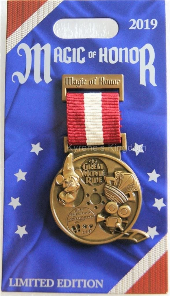 DISNEY WORLD MAGIC OF HONOR MEDAL THE GREAT MOVIE RIDE RIBBON PIN LE 2000