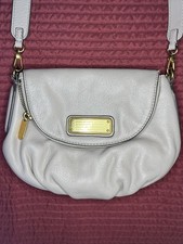 Marc by Marc Jacobs Mini Classic Q Natasha Pebbled Leather Gray Taupe Crossbody