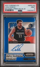 2021 Chronicles Luka Doncic National Prize Signature Blue /25 PSA 9