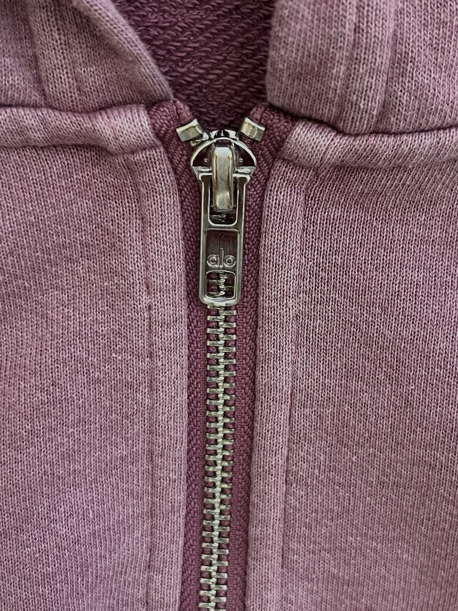 alo Sweet Escape Zip-up Hoodie Pink Wild Rose size SMALL EUC | eBay