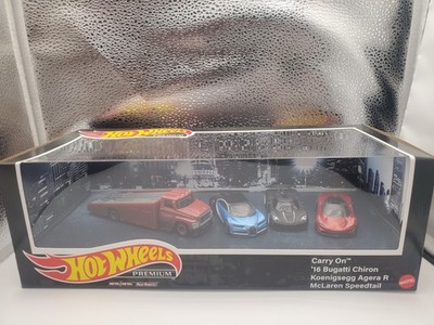 Hot Wheels Premium Set Carry On-'16 Bugatti Chiron, Koenigsegg Agera R, McLaren