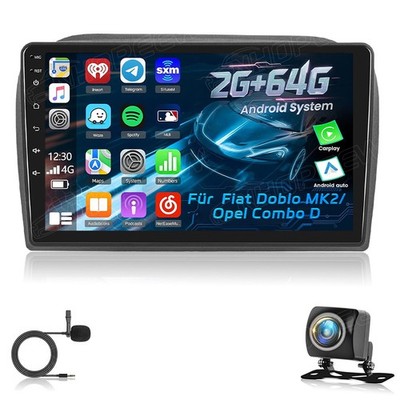 Android 15 Wireless Carplay Autoradio GPS Navi Für Fiat Doblo MK2/Opel Combo D