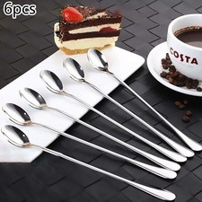5.1inch Long Stainless Steel Ice Cream Cocktail Teaspoons Coffee Soup Tea Spoons