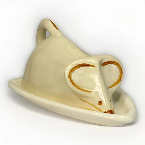 VTG McCoy Pottery Mouse. Chesse Plate Butter Dish Mid century