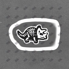 Cute Triceratops Skeleton Vinyl Sticker Dinosaur Decal for Kids 771058