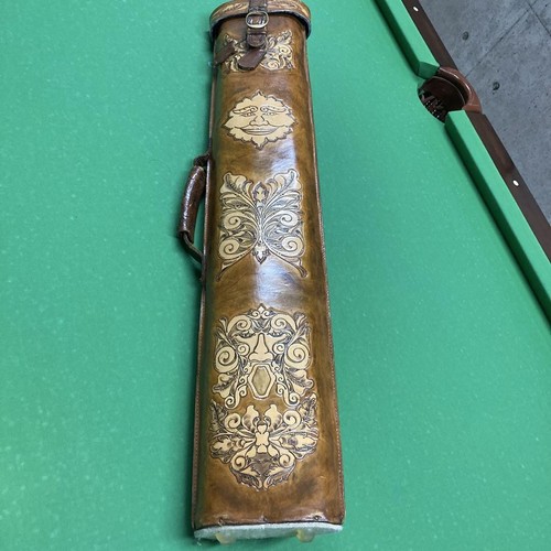 Handmade full leather cue case 2X4 - Picture 2 of 10