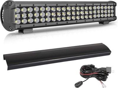 18 Inch LED Light Bar with Wiring Harness Black Cover 189W Off Road Driving L...