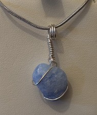 Handcrafted Blue Opalite Wire-wrapped Pendant...