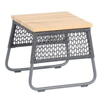 Sonnenpartner Poison Lounge-Tisch Beistelltisch 45X45 Cm Teak/Alu/Polyrope Grau