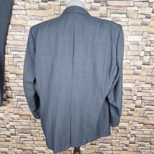 Bespoke 2 Piece Suit Mens 56L 50X31 Gray Plaid Half Lined Vintage - Picture 7 of 12