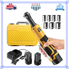 Cordless Electric Ratchet Wrench 3/8" 18V 550RPM with 2 Batteries Charger
