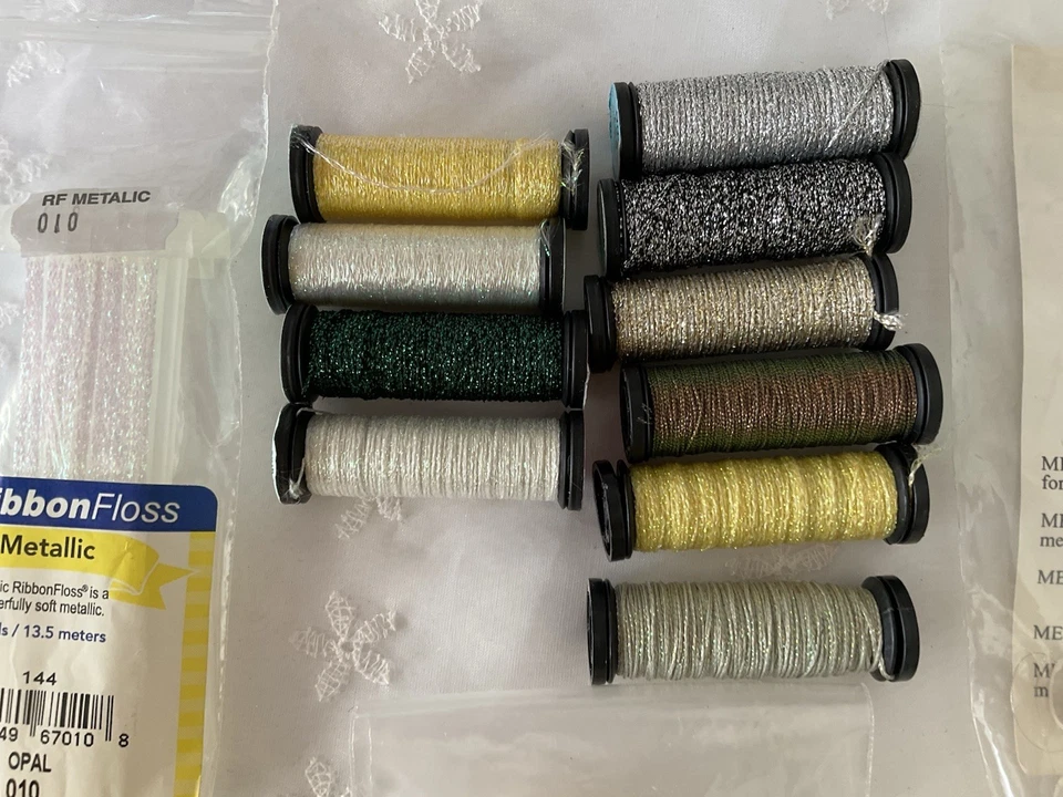 Kreinik Needlepoint Fibers Threads Lot of 12 Multicolor Metallics Great Variety - Image 3 of 4
