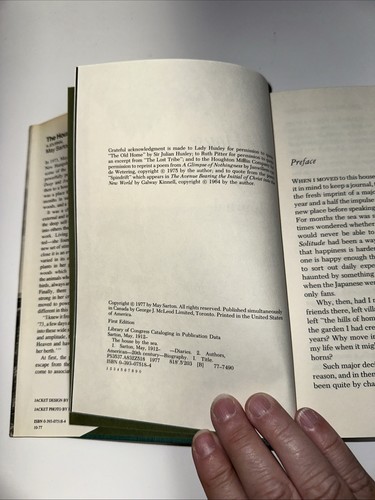 The House By The Sea ~ A Journal By May Sarton 1977 Hardcover Book 1st Ed HCDJ - Picture 10 of 16
