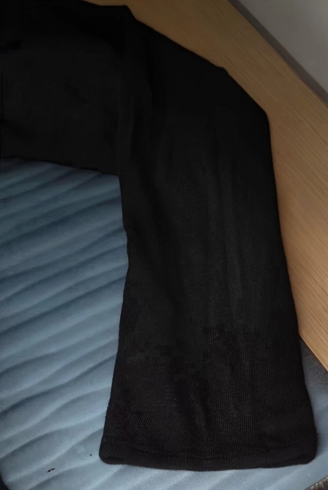 Marc Anthony Luxury Henley Men's XL Black Stretch Poly Knit Long Sleeve - Image 2 of 4