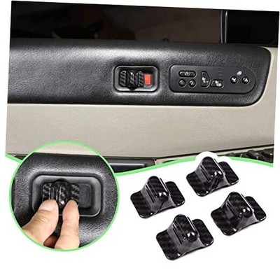 Car Door Lock Knob Cover Trim Frame Auto Interior Door Lock Carbon Fiber Color