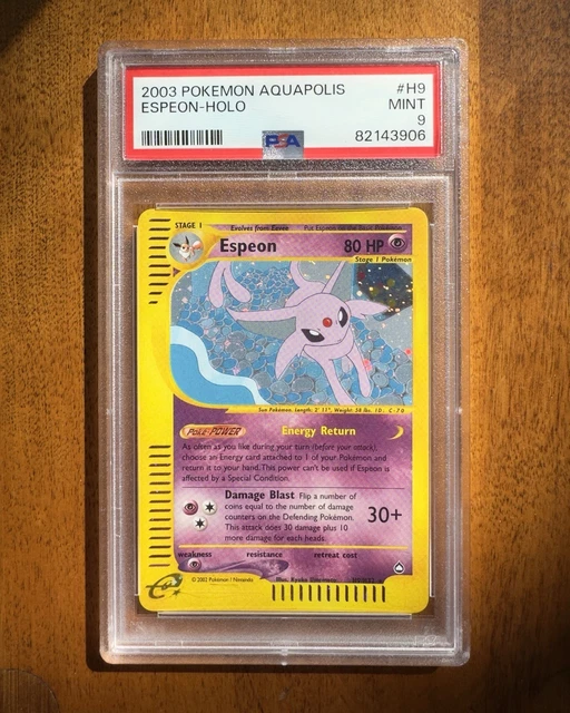 2003 Pokémon Aquapolis Espeon Holo H9/H32 PSA 9 MINT E-Reader WOTC Low Pop