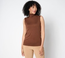 Joan Rivers Classics Collection Women's Top Sweater Sz L Wardrobe Brown A655329