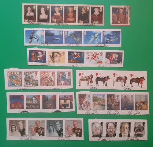 GB 1997 COMMEMORATIVE STAMPS YEAR PACK = 9 FINE USED SETS EX FDC ON PIECE #4235